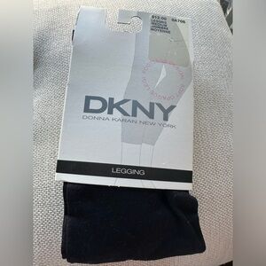 DKNY Footless Opaque Leggings, Black, Size Medium